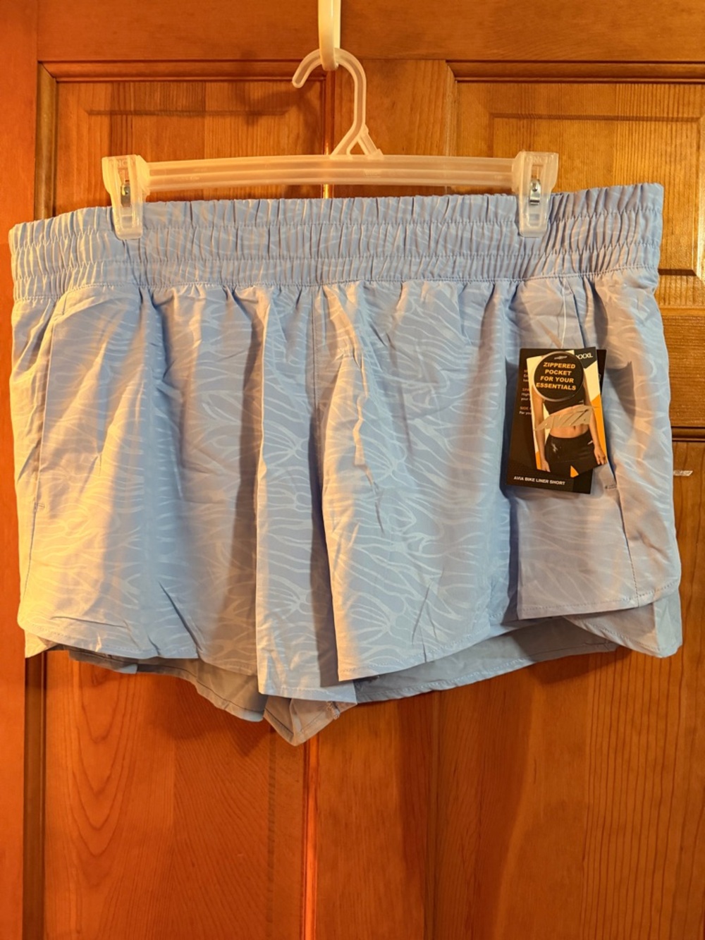 Avia Light Blue Printed Athletic Shorts with Side Pocket XXXL